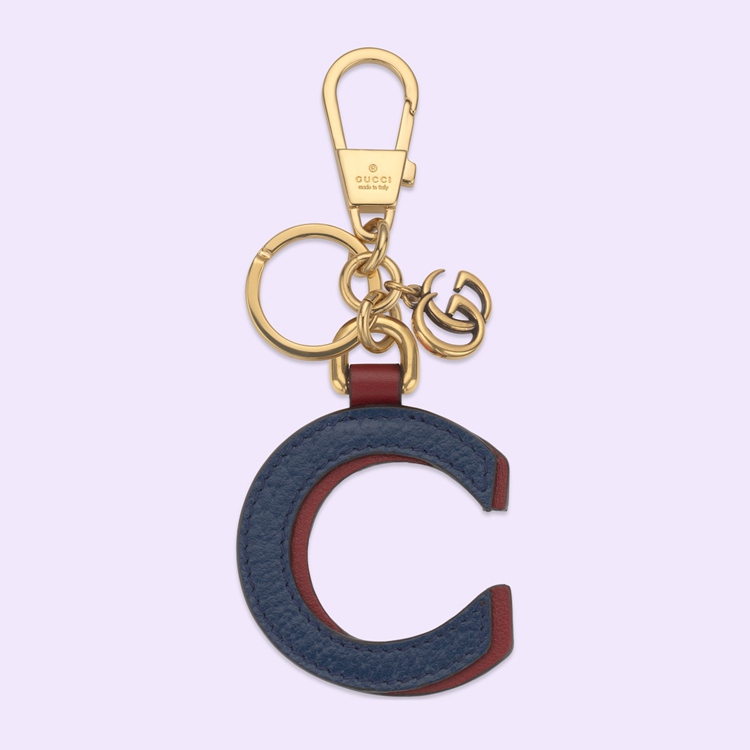 727629.AABIK.8684.001.100.0000.Light Leather letter keychain